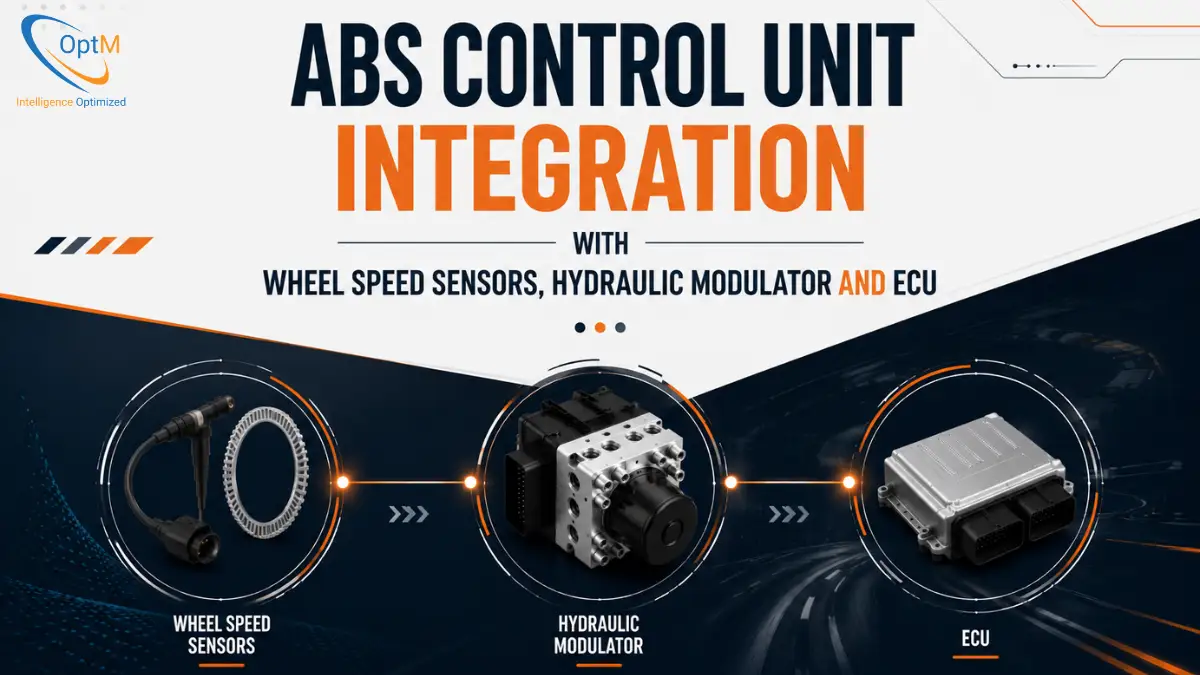 ABS Control Unit Integration with Wheel Speed Sensors, Hydraulic Modulator and ECU