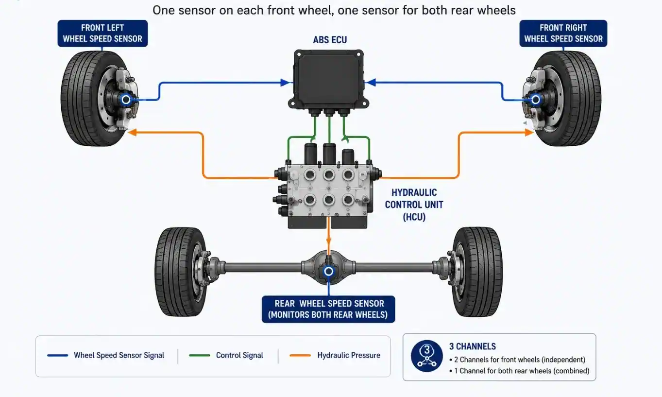 Three-Channel Three-Sensor ABS